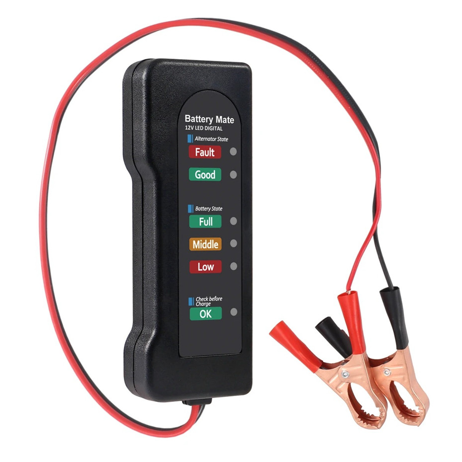 12V Car Battery Tester Alternator Checker LED Charging System Analyzer