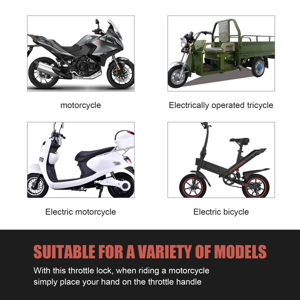 MLY 1 PC Motorcycle Cruise Control Assist, Adjustable Black