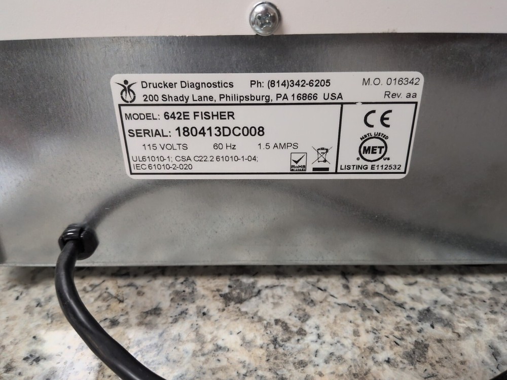 Drucker Diagnostics 642E Centrifuge-For parts