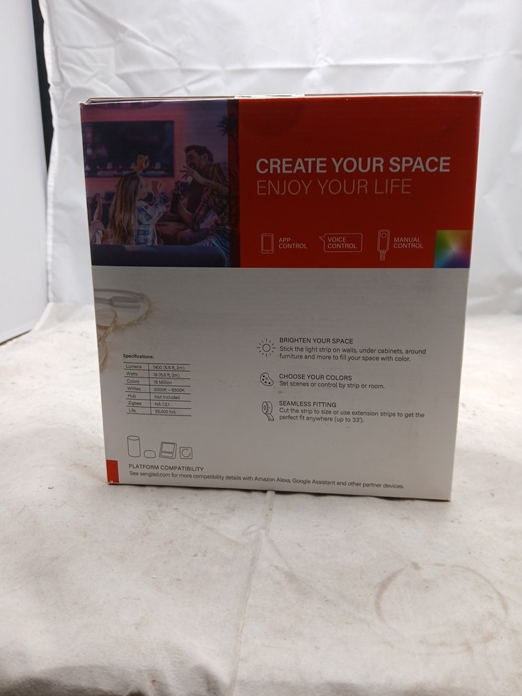Sengled USA Zigbee Smart Multicolor LED Light Strip 2M/6.56FT - Hub Required
