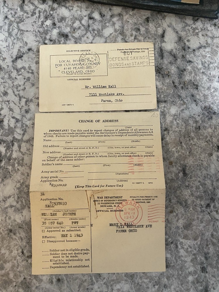 World War 2 Documents Enlistment, Physical Examination And Comic Page Service