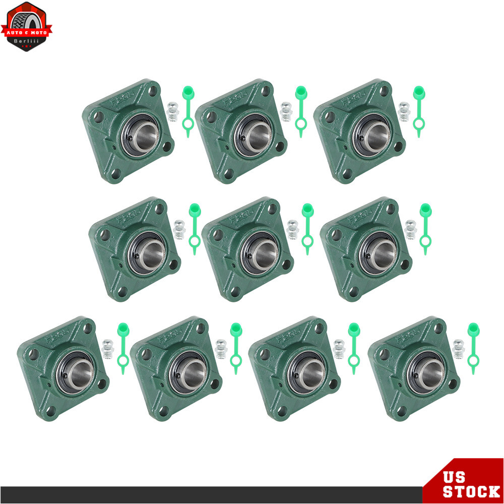 10 Pack UCF205-16 1" Bore 4 Bolt Solid Base Pillow Block Flange Bearing