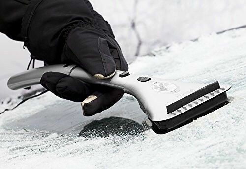 Zone Tech 12V Heated Electric Car Window Snow Ice Scraper Extendable LED Light