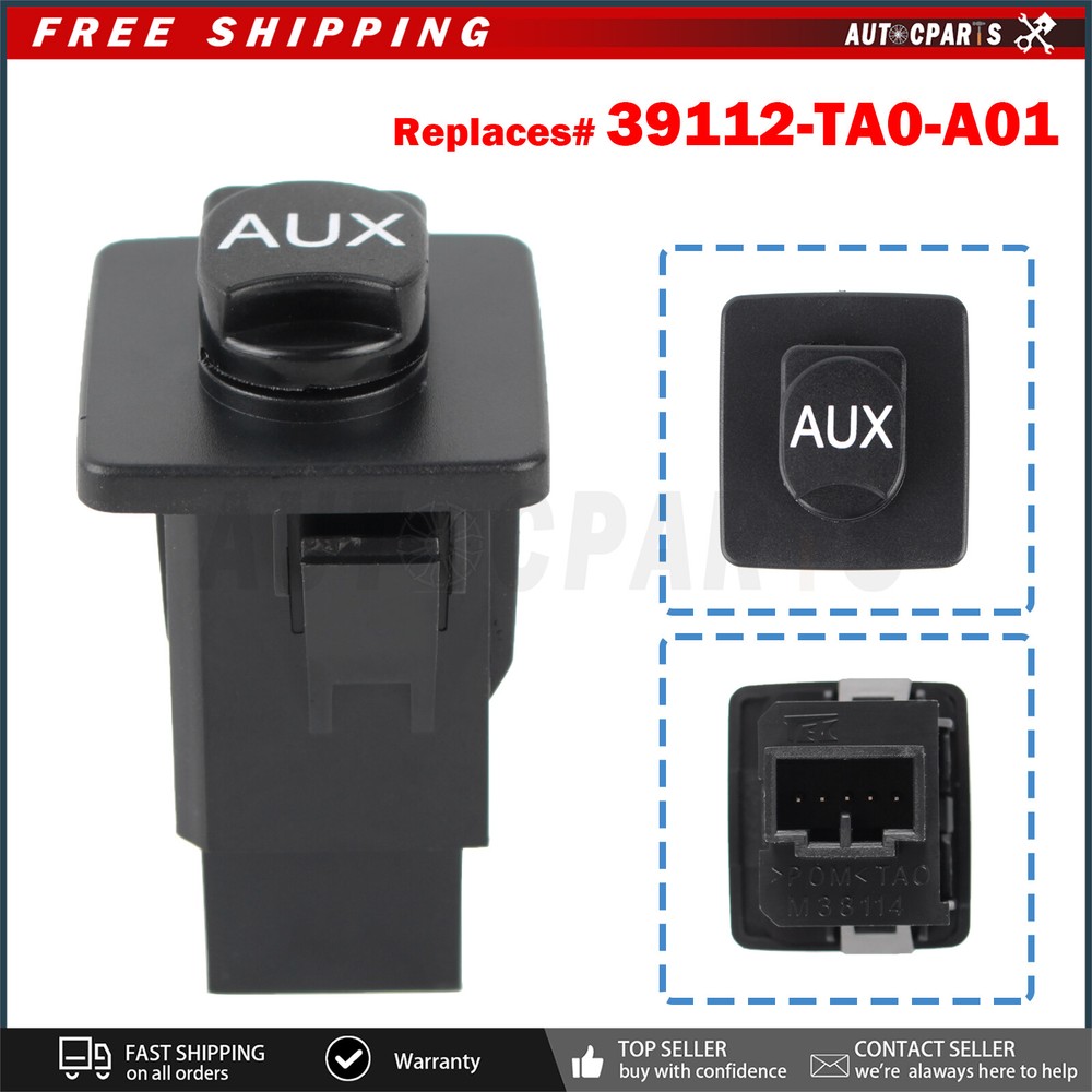 Auxiliary Input Jack For HONDA ACCORD AUX SWITCH AUXILIARY PLUG 2008-2011 MODELS