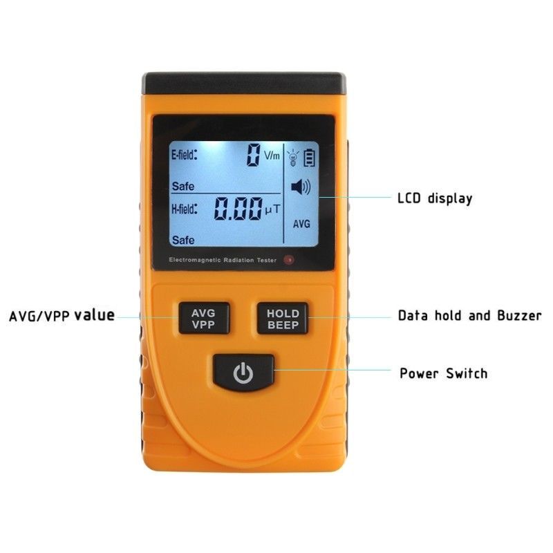 Digital LCD Electromagnetic Radiation Detector Meter Dosimeter Radiation Tester