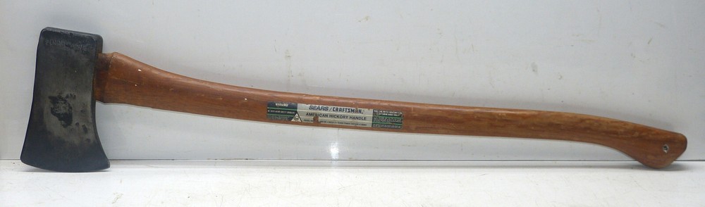 3½ Pound =Craftsman= Single Bit Connecticut Pattern Axe Original Handle INV