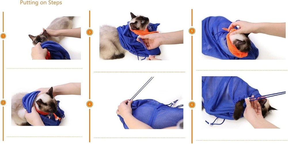 Luxury Cat Grooming Bag - Soft Mesh, Scratch Resisted, for Bathing & Trimming