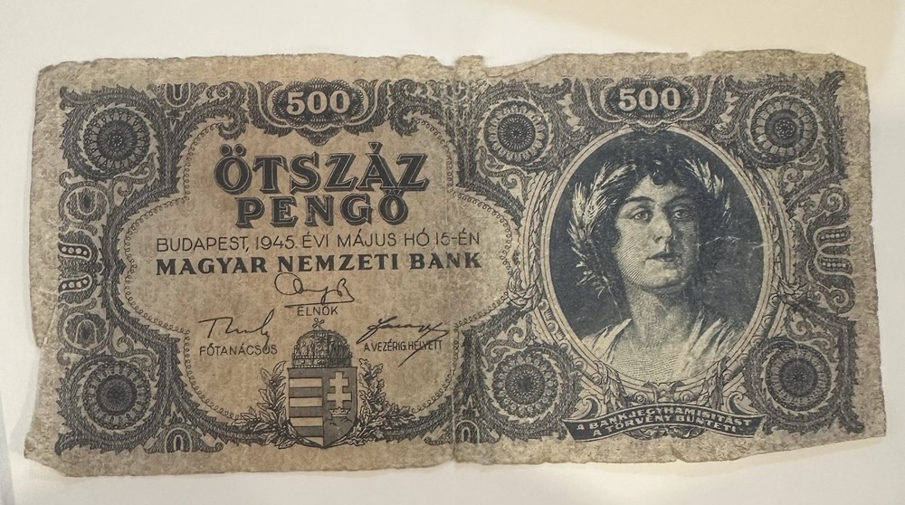 1945 Banknote Hungary (Kingdom) 500 Pengo
