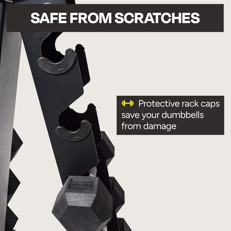 weight set dumbells with rack