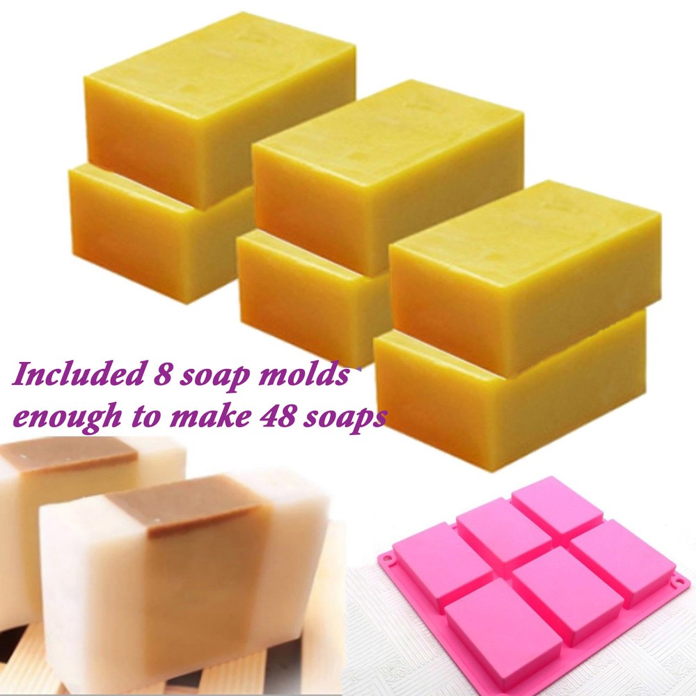 8 Set Rectangle Silicone Soap Making Molds Baking DIY Mold For Cake Bakeware