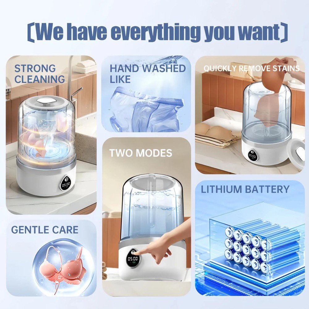 Portable Washing Machine, Compact Mini Washing Machine for Delicates & light ...