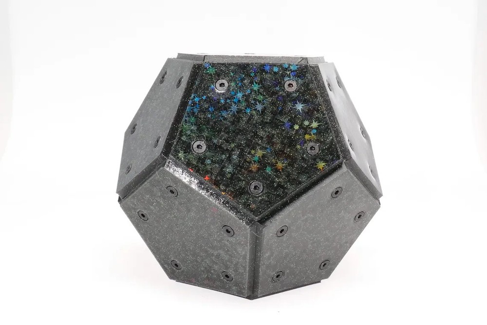 Dodecahedron holographic platonic solid for meditation altar