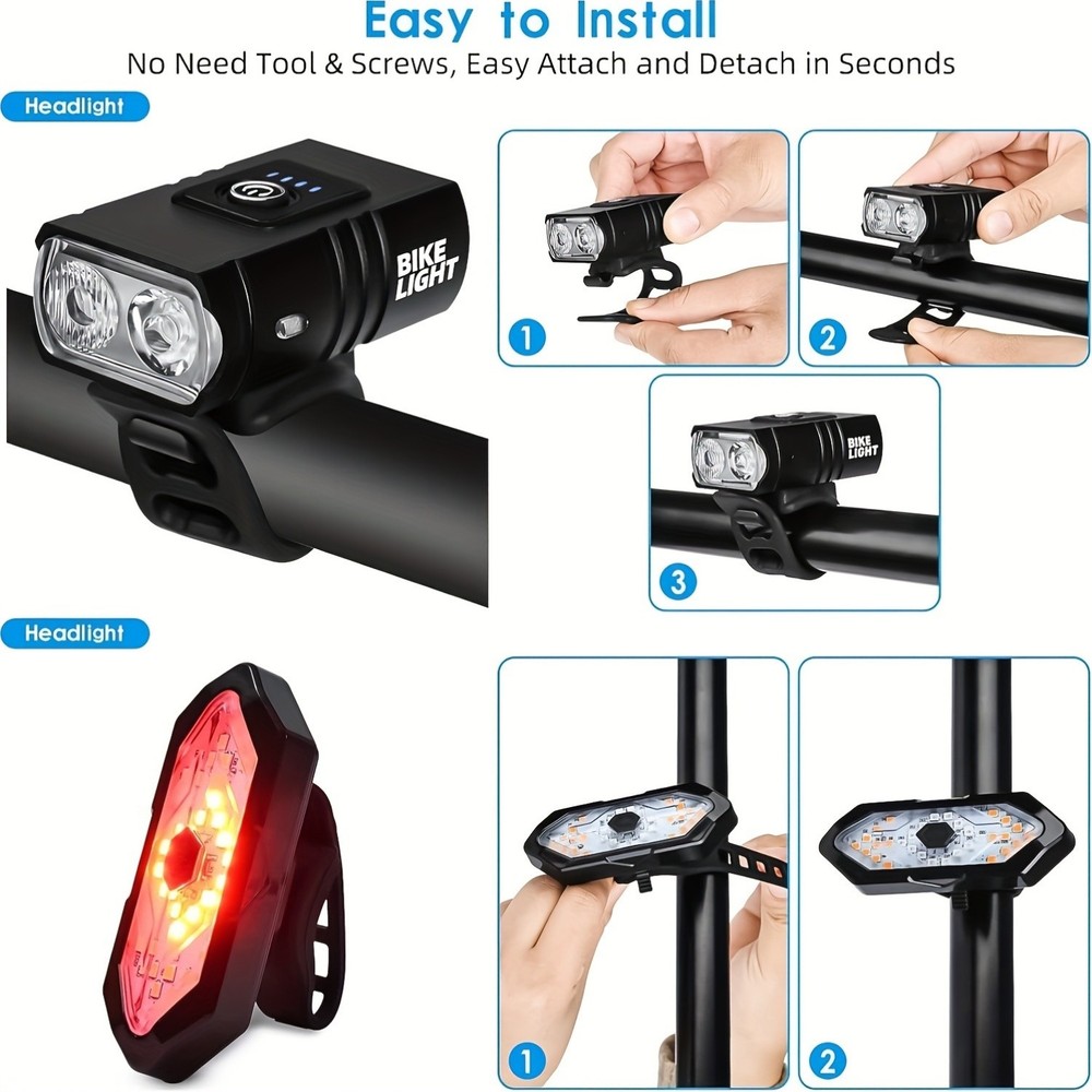High - Brightness 3LED Bicycle Light Set with 6+5 Modes