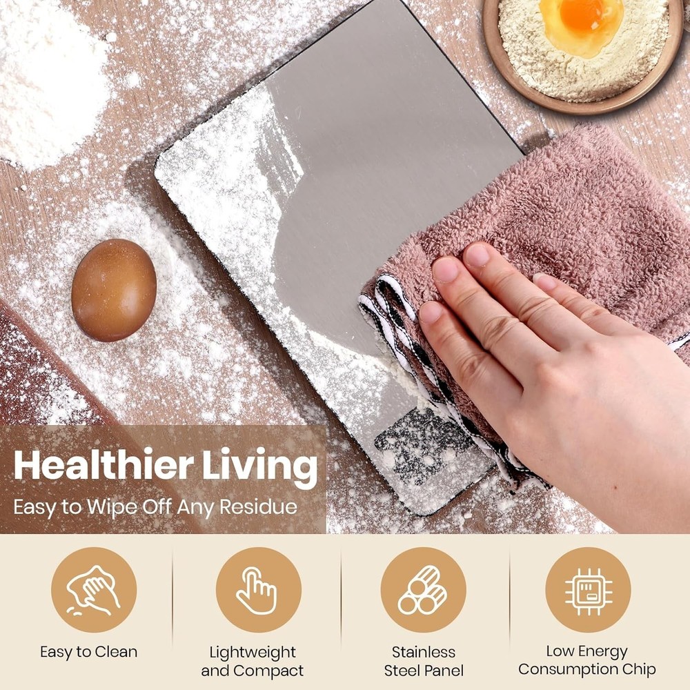 Accurate 11lb Kitchen Scale with Smart Tare & Auto-Off - Essential Cooking Tool