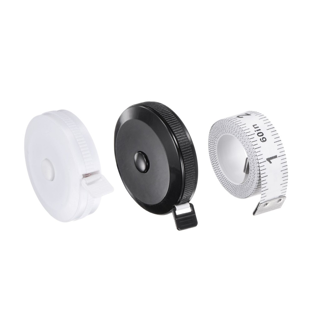 3pack 200cm Soft Retractable Measuring Tape White Black
