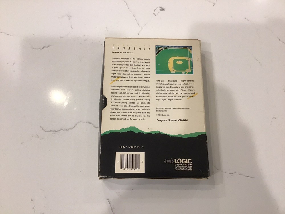 Pure-Stat Baseball for Commodore 64/128. 1986 Software Simulations.