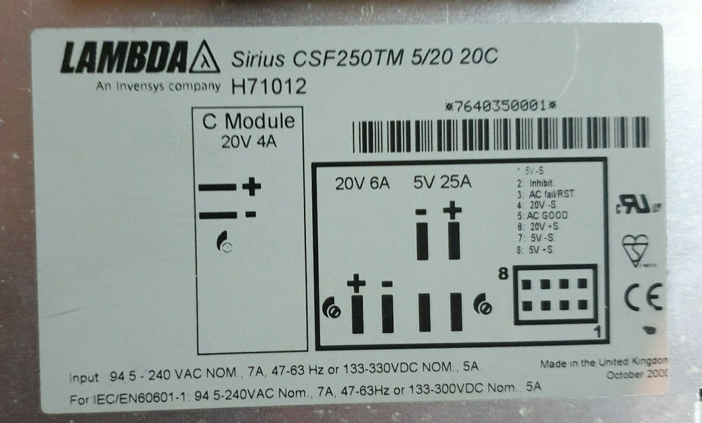 Lambda Sirius CSF250TM5/20 20C H71012