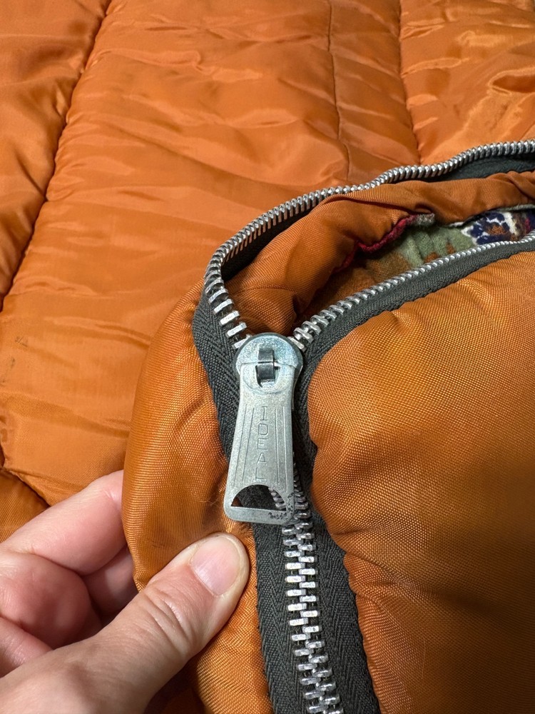 Vintage 70s flannel lined pheasant sleeping, camping mountain man