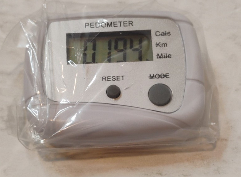 PedUSA CW Multi-Function Pedometer LCD Step Distance Counter (White/Blue/Black)