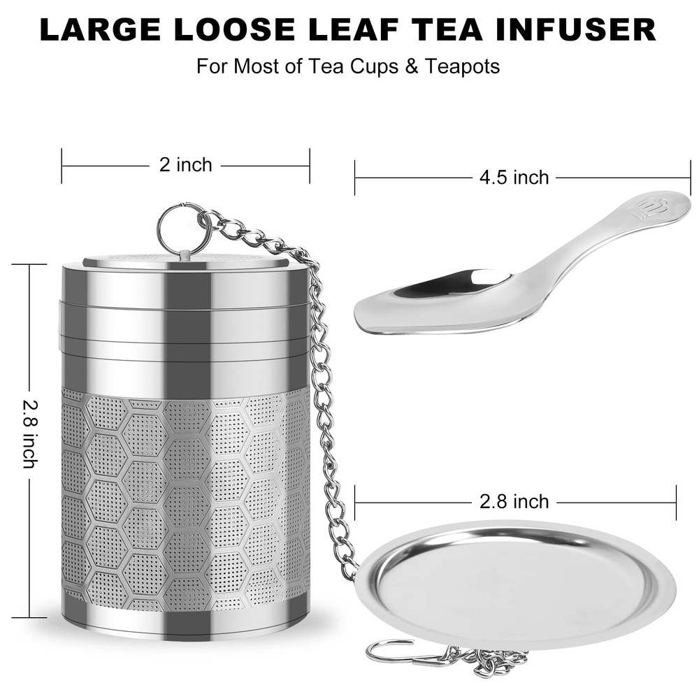 Large Tea Infusers for Loose Tea, Extra Fine Mesh Large Tea Strainer for Spic...