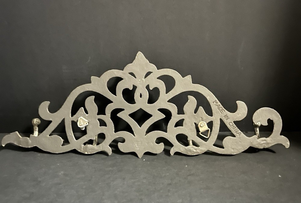 Victorian style cast iron silver coat hanger