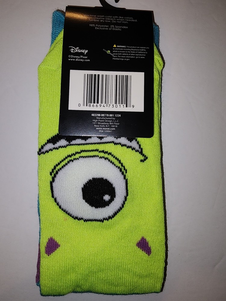 New Pixar Monsters Inc. Socks