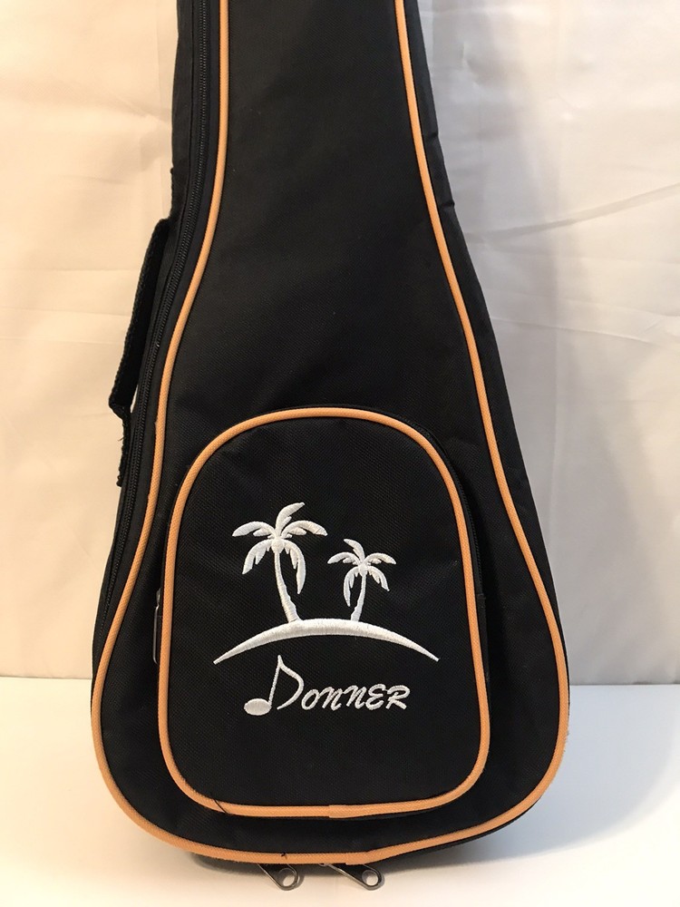 Donner Black Ukulele Soft Carrying Case with Adjustable Straps