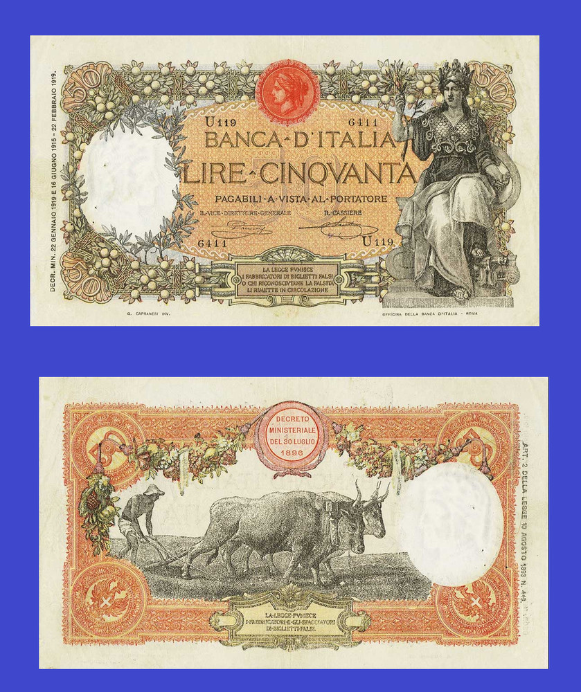 Italy 50 lire 1919  *  Copy