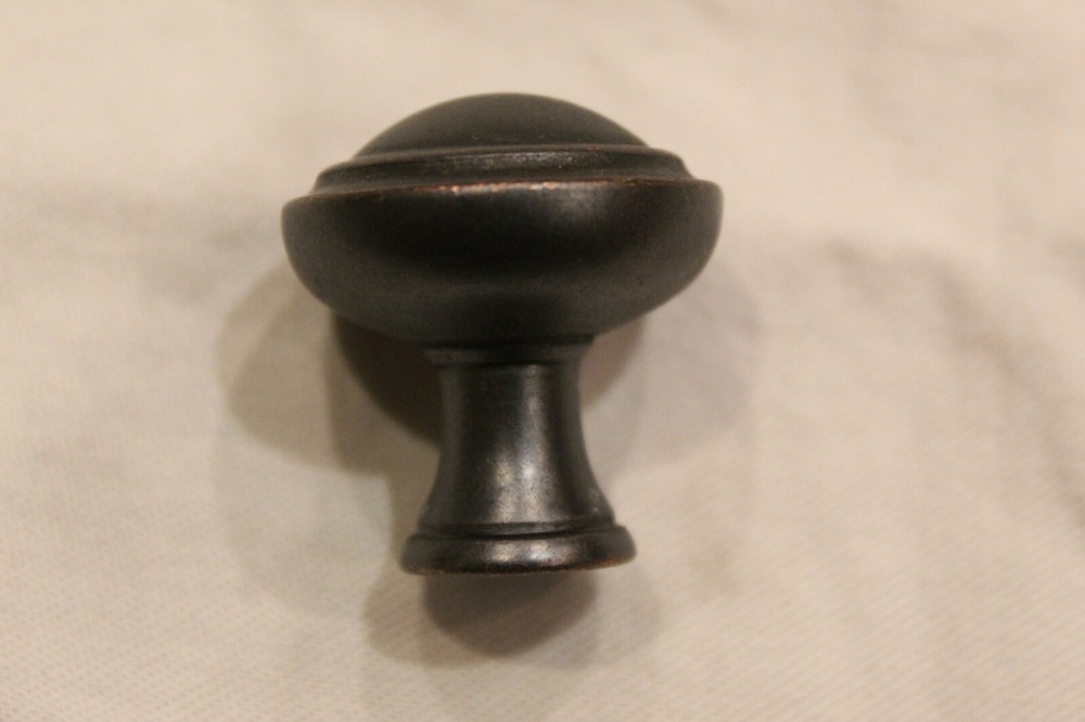 One Vintage Heavy Round Solid Brass or Bronze Cabinet Drawer Pull  J-7