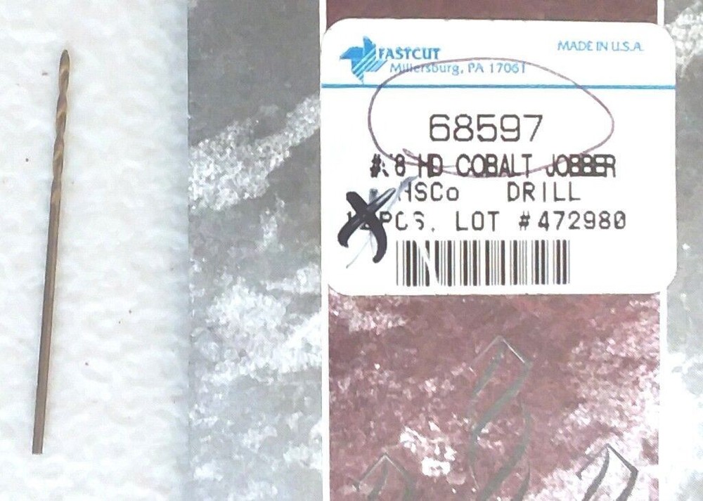 Fastcut 68597 #58 cobalt jobber twist drill bit Pkg5