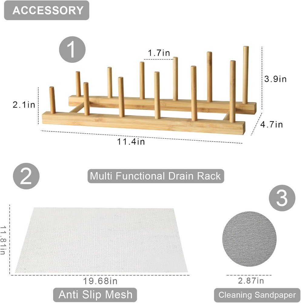 Large Stone Dish Drying Mat Kitchen Counter,Equipped Dish Rack Diatomaceous