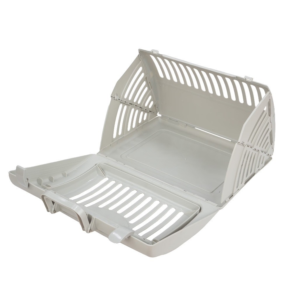 Foldable Plastic Travel Cat Carrier, Gray, One Size