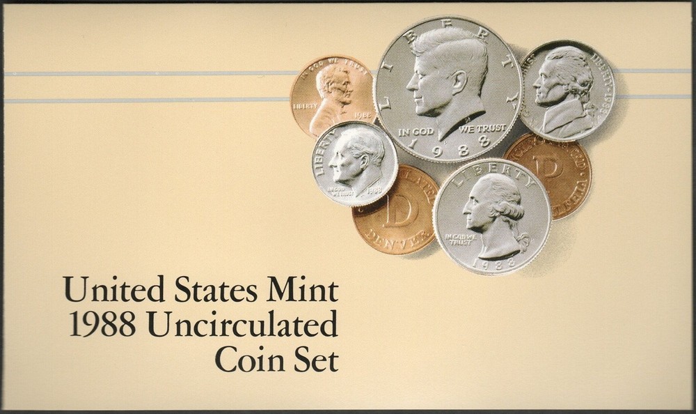 1988 UNCIRCULATED SET IN ORIGINAL US MINT PACKAGING (10 PC)