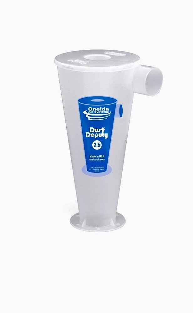 Oneida Air Systems Dust Deputy 2.5 DIY Cyclone Separator, Accessory Only, Clear.