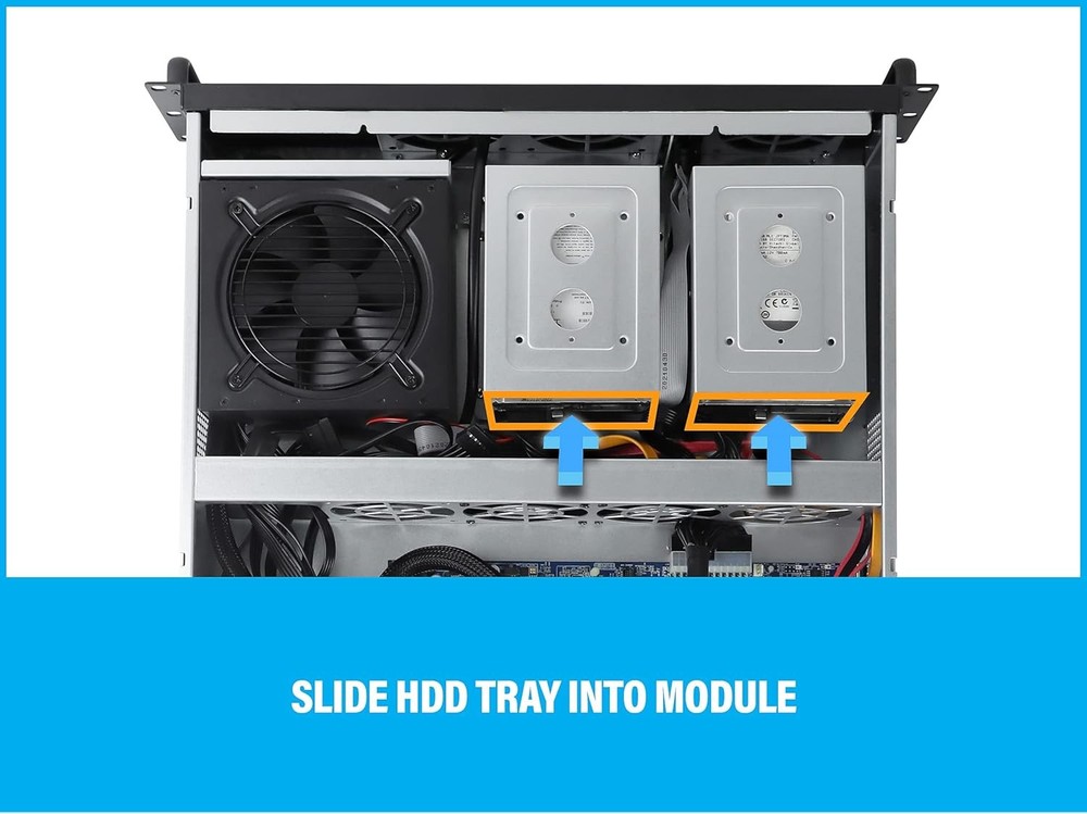 2U Server Rackmount Case 4x3.5 2x2.5 Bays ATX