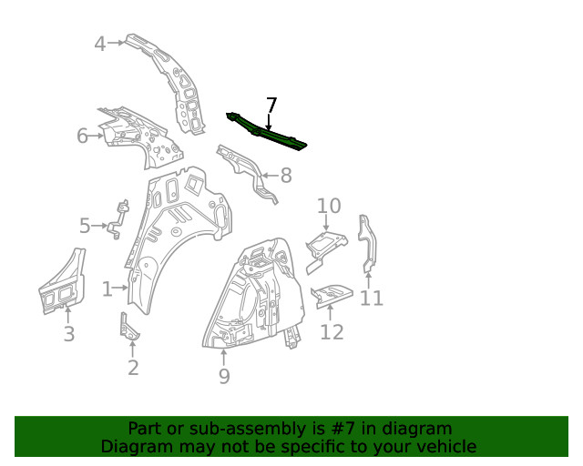Genuine GM Driver Side Body Side Outer Panel Rear Upper Extension 13465188