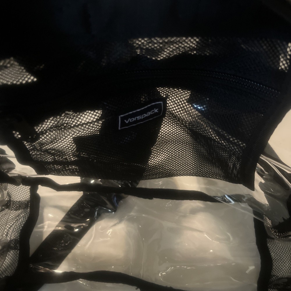 Vorspack Clear Transparent Small Backpack Stadium Approved 12x12x6 Small Black