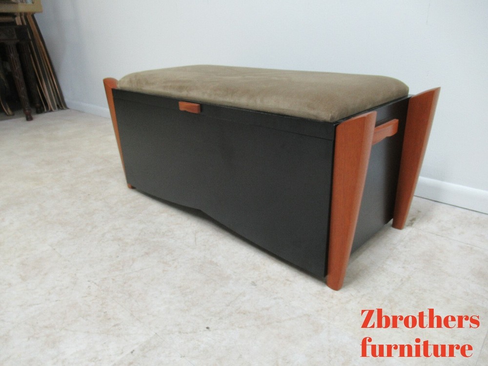 Custom Designer Post modern Teak Trunk Blanket Chest Bench Coffee table