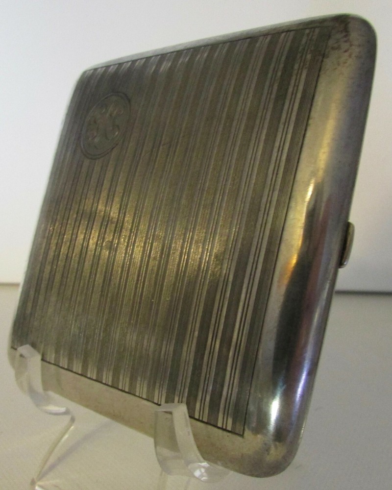 Antique Sterling Silver Monogramed Cigarette Case