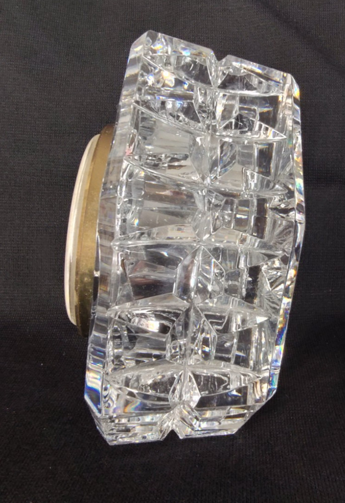 Quartz Table Clock Watch Crystal Cut Glass Frame