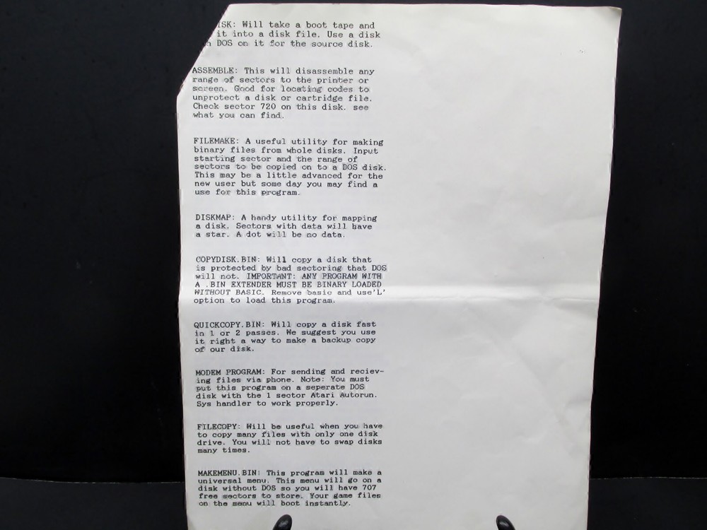 Pirate's Treasure Chest by Gardner Computing, Descriptions of 17 Programs, 1984