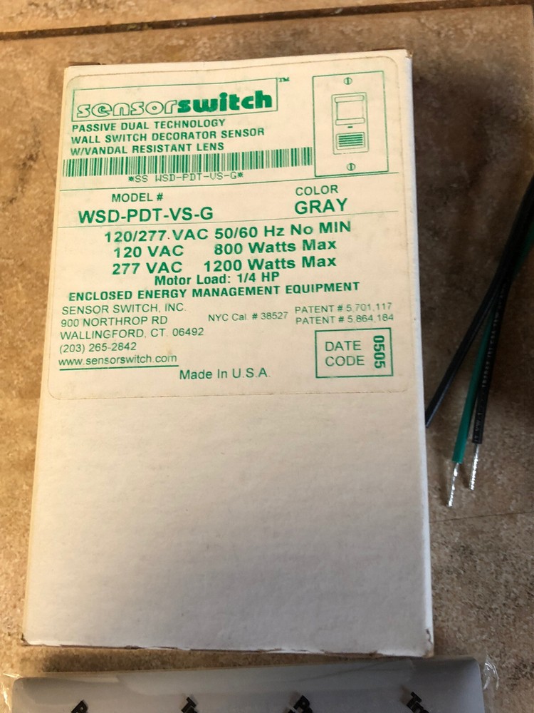 SENSOR SWITCH WSD-PDT-VS-G DECORATOR SENSOR PASSIVE DUAL TECH VANDAL RESIST LENS