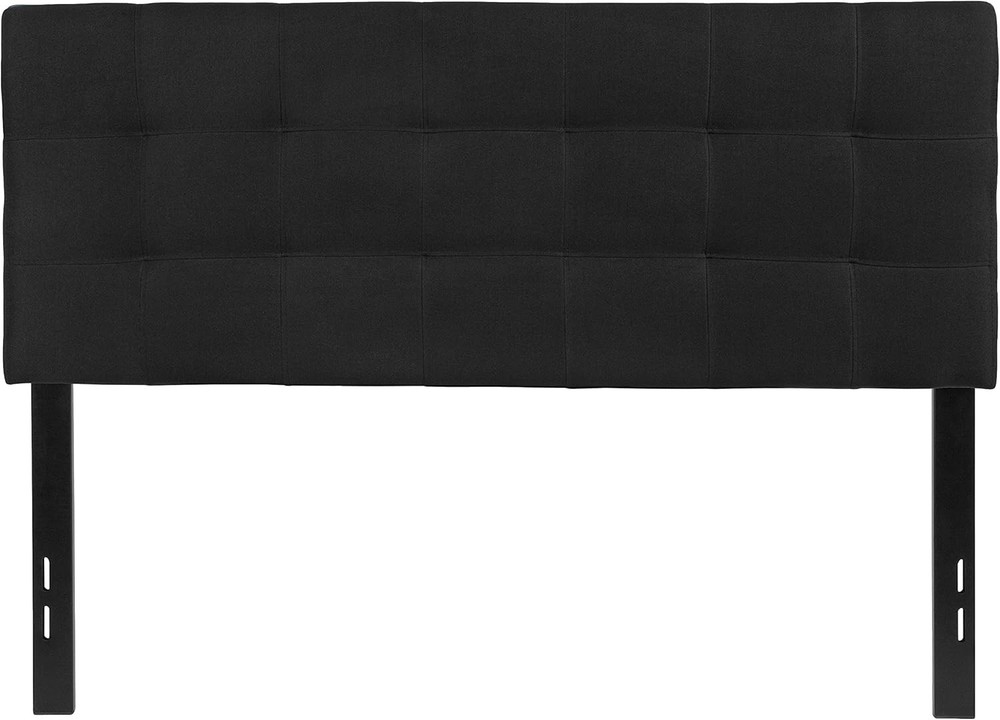 Upholstered Full Headboard Quilted Tufted Black Fabric Bed Frame Piece