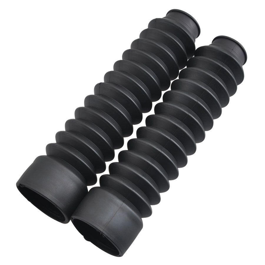 2Pcs Universal Front Rubber Fork Boots Shock Absorber Protector Dust Cover Black