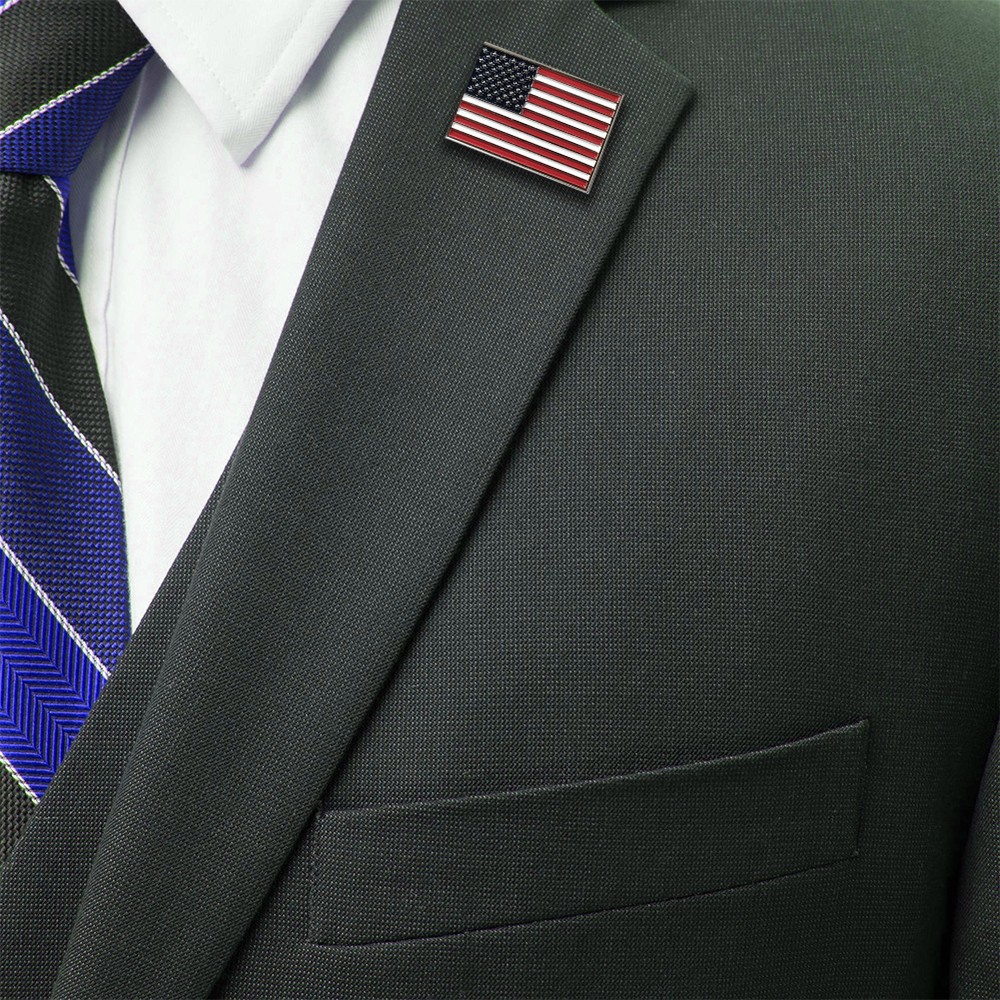 Rectangle Red White and Blue One Inch Rectangle American Flag
