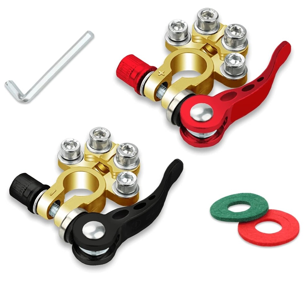 2 Pcs Quick Release Adjust Disconnect Tool Car Battery Terminal Connector Clamp