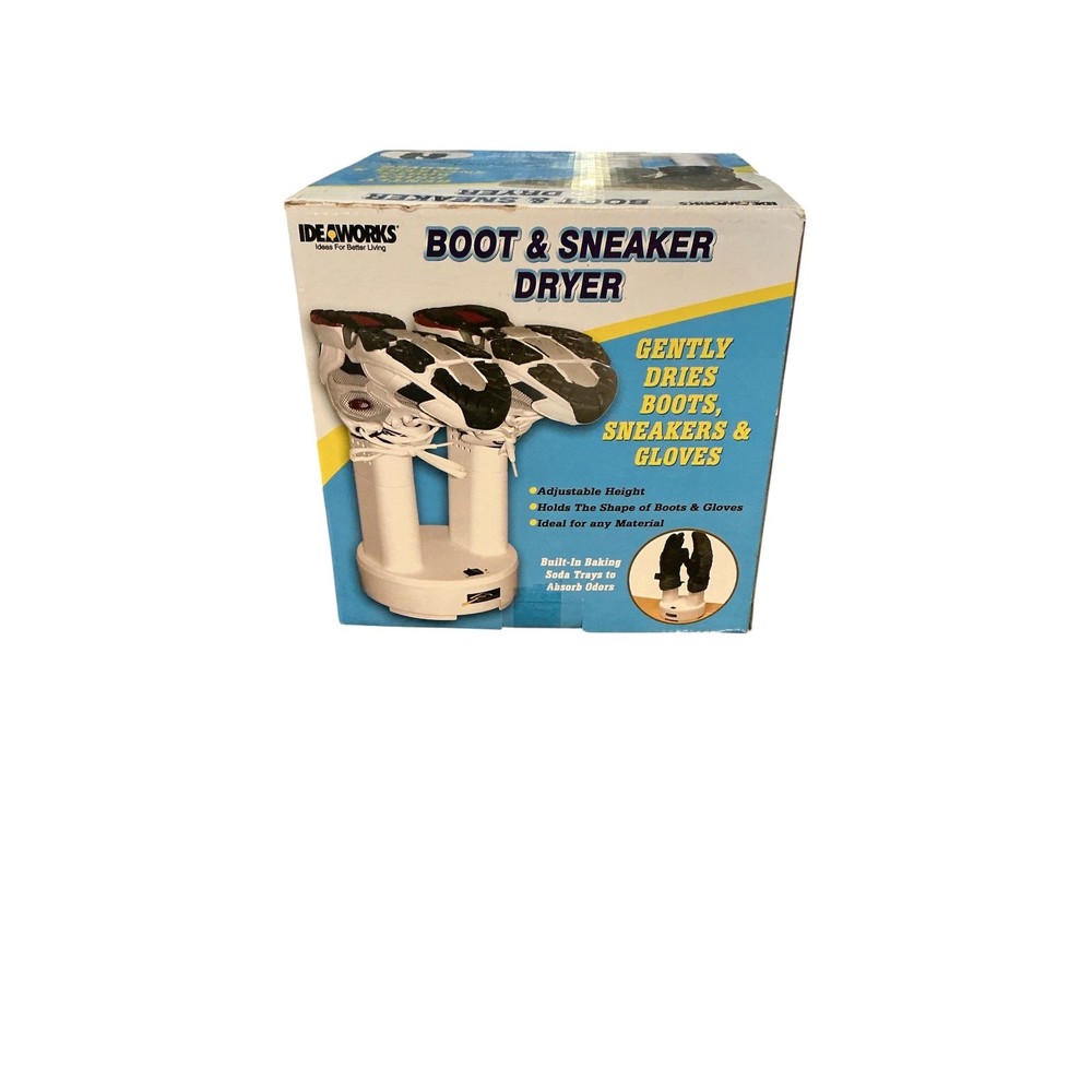 Ideaworks Boot & Sneaker Dryer White Adjustable Height with Odor Trays