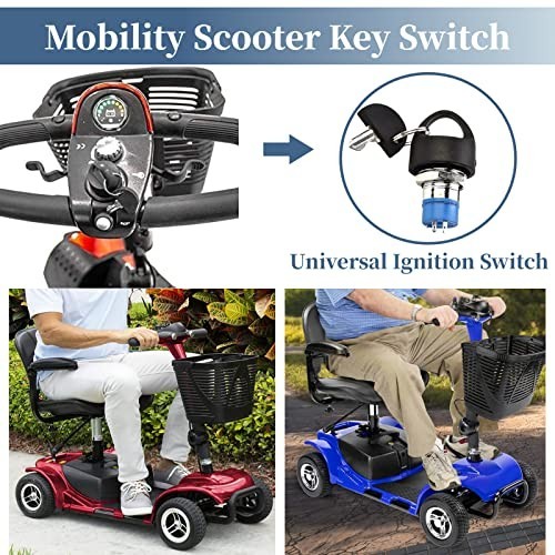 Replacement Ignition Switch with 2 Keys for Mobility Scooter - On/Off Switch