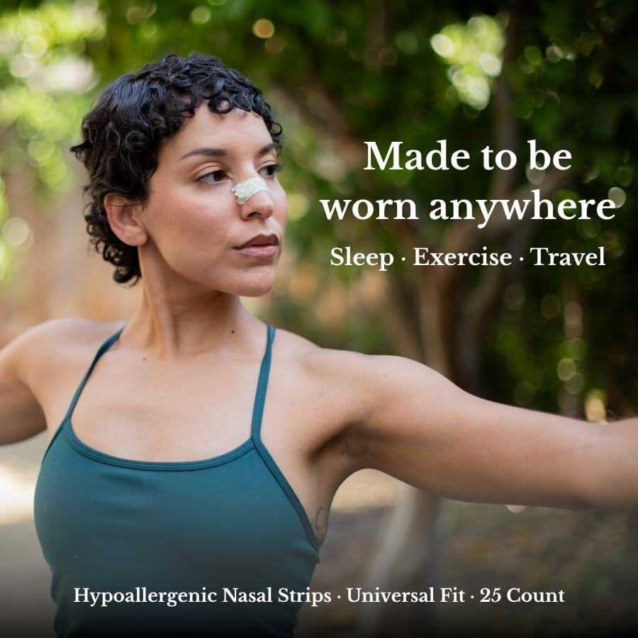 Comfortable Non-Medicated Nasal Strips - Breathe Easier & Sleep Better, 25 Pack