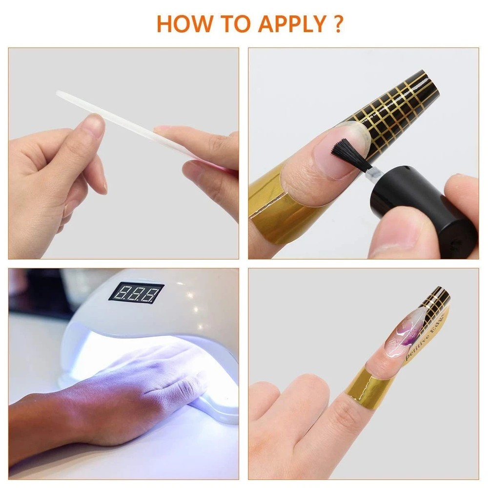 200 PCS Nail Forms for Builder Gel, AHIER Self-adhesive Nail Extension Forms for